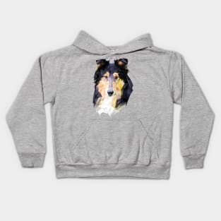 Rough Collie (Low Poly) Kids Hoodie